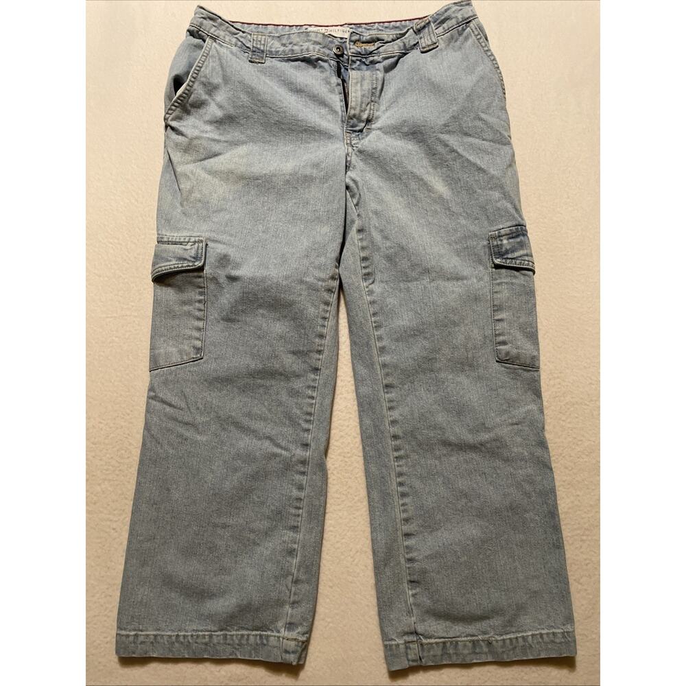 Vintage Y2K Tommy Hilfiger Crop Cargo Carpenter Jeans Women’s Size 12 Capri Pant
